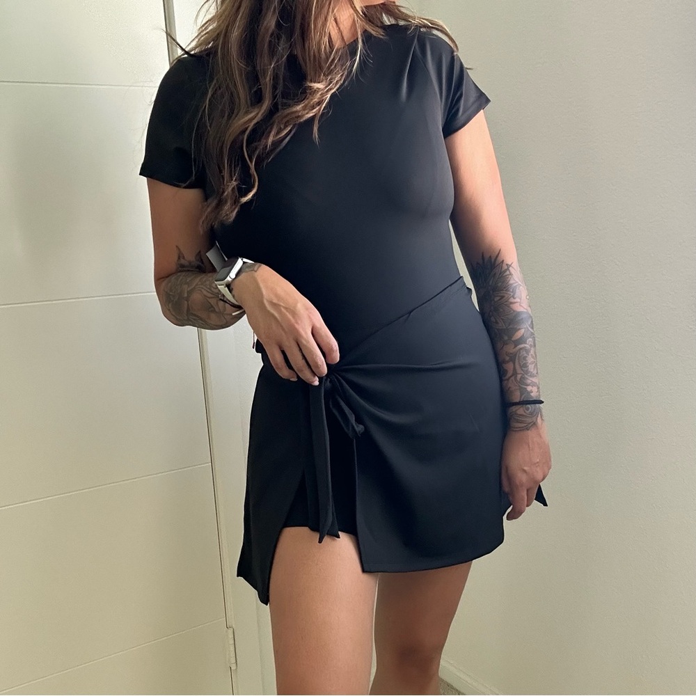 Black Mini Skort Dress